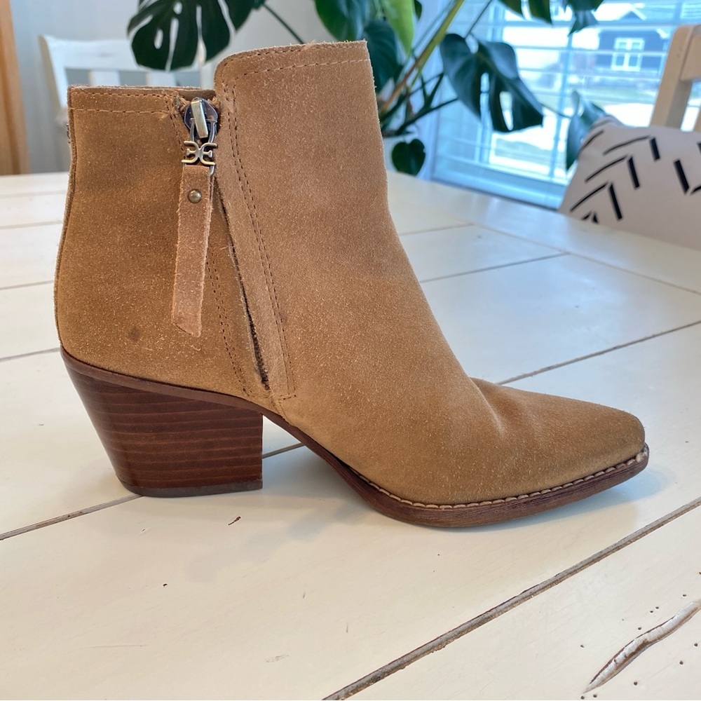 Sam Edelman Jane Leather Suede Western Booties Women’s Size 4 Rodeo Cowgirl - Picture 3 of 13